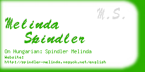 melinda spindler business card